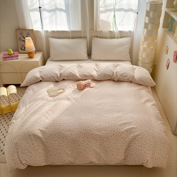 91家纺网 家纺一手货源 找家纺 清雅福 2025全棉13372小清新四件套和单被套早春系列第二批--单被套 朴之风