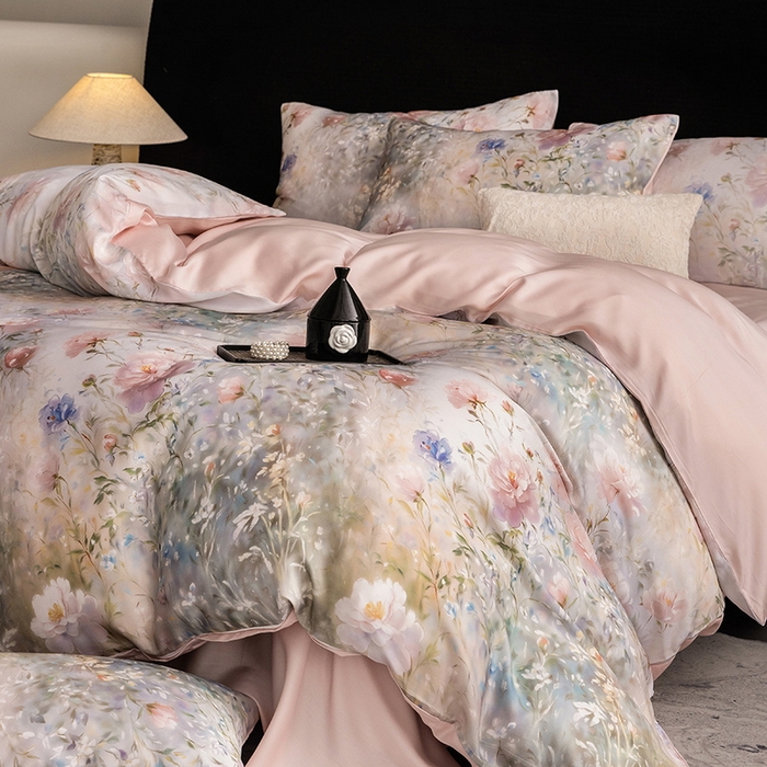 91家纺网 家纺一手货源 找家纺 （总）立奥被业 2025年新款100%兰精天丝四件套天丝数码印花四件套