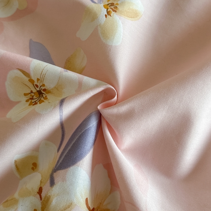 91家纺网 家纺一手货源 找家纺 格里芬家纺 2025新款全棉四件套13376纯棉印花四件套 杏绘-粉