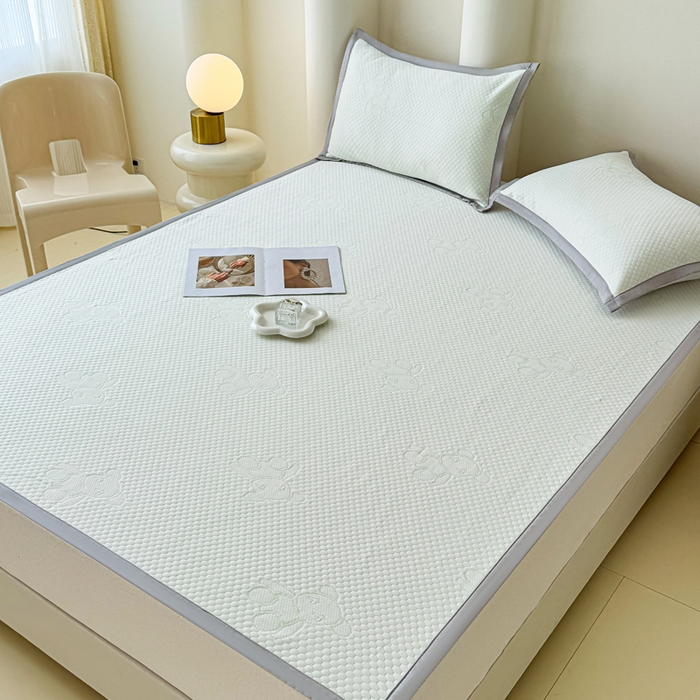 91家纺网 家纺一手货源 找家纺 小萌虎 2025新款冰豆豆凉席 凉席款 果绿