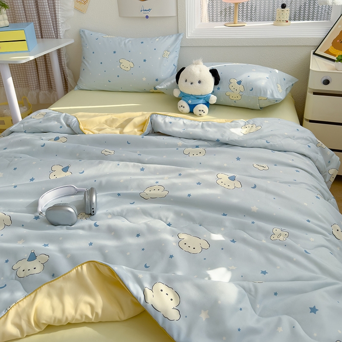 91家纺网 家纺一手货源 找家纺 老帅2025A类水洗双层纱夏被夏凉被空调被被芯直播爆款（有买家秀）小奶狗