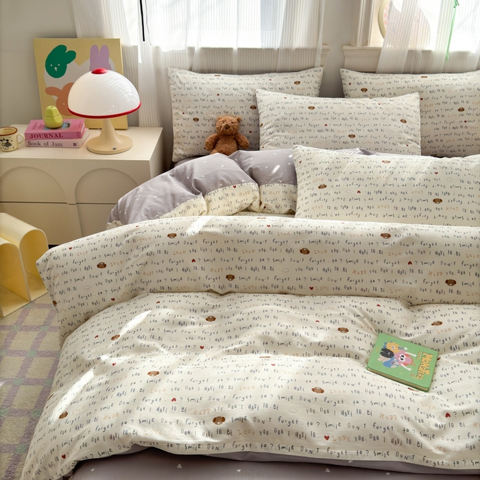 91家纺网 家纺一手货源 找家纺 清雅福 2025全棉13372小清新四件套和单被套早春系列第二批--单枕套 甜心奶泡