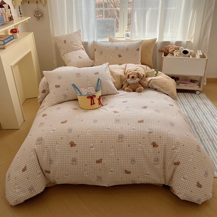 91家纺网 家纺一手货源 找家纺 （总）六巷胡同 2025新款INS童趣可爱风卡通全棉四件套-第四系