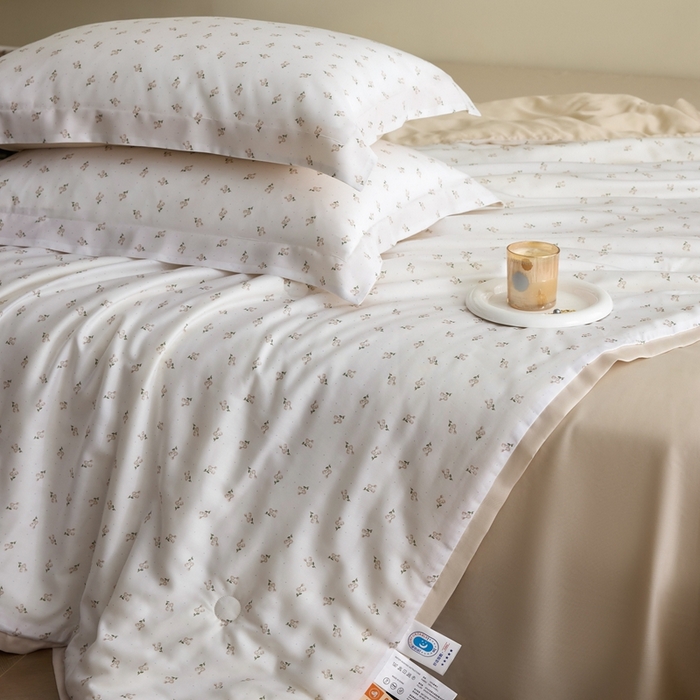 91家纺网 家纺一手货源 找家纺 黛舒家居 2025新款天丝印花夏被四件套 山影序曲