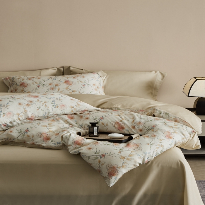 91家纺网 家纺一手货源 找家纺 顾家家居 2025新款莱塞尔数码印花四件套 米丽