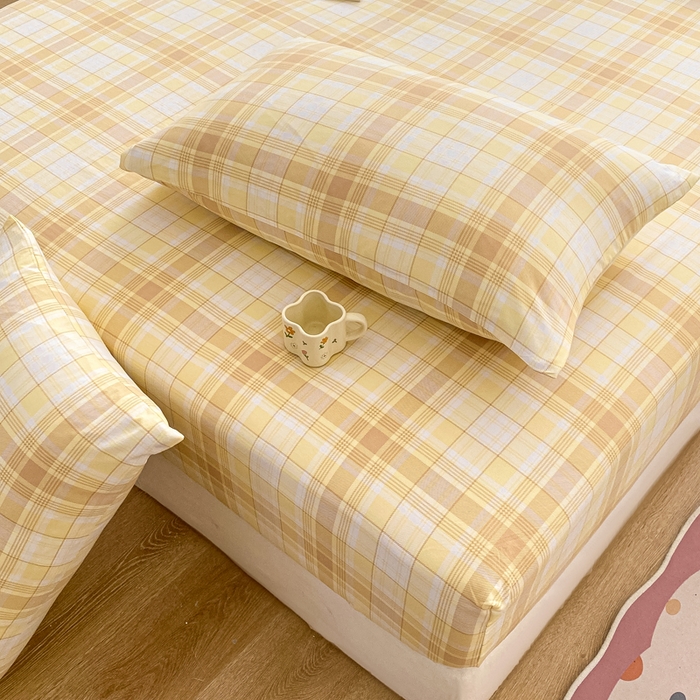 91家纺网 家纺一手货源 找家纺 芷凡家纺 2025新款水洗云朵棉印花床笠 希格文