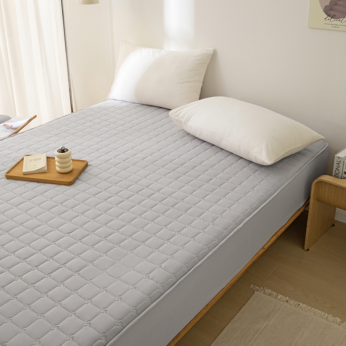 91家纺网 家纺一手货源 找家纺 帕芬鸟2024款A类原棉大豆纤维夹棉床笠 优雅灰