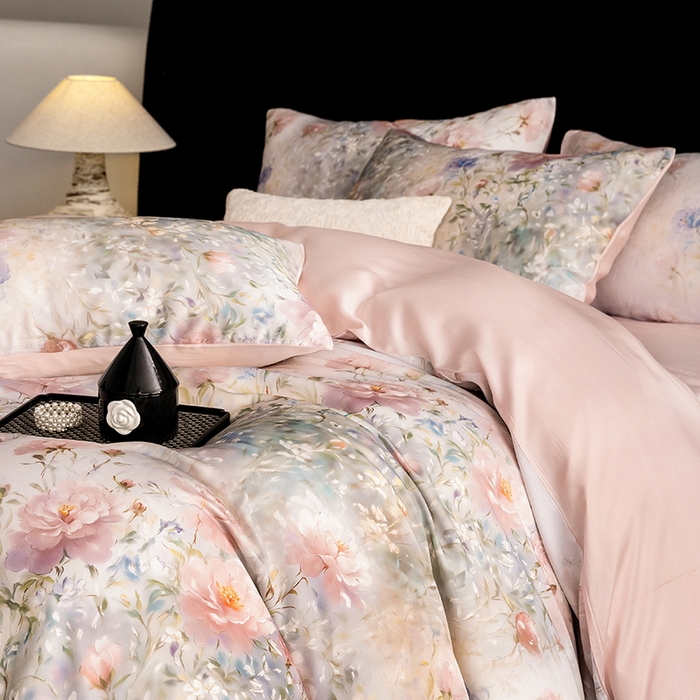 91家纺网 家纺一手货源 找家纺 （总）立奥被业 2025年新款100%兰精天丝四件套天丝数码印花四件套