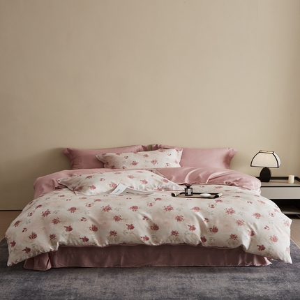 91家纺网 家纺一手货源 找家纺 顾家家居 2025新款莱塞尔数码印花四件套 尤里