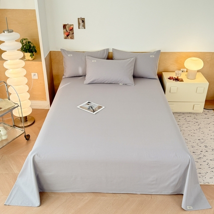 眠博士2025新款全棉老粗布床单 老粗布床单-月光灰