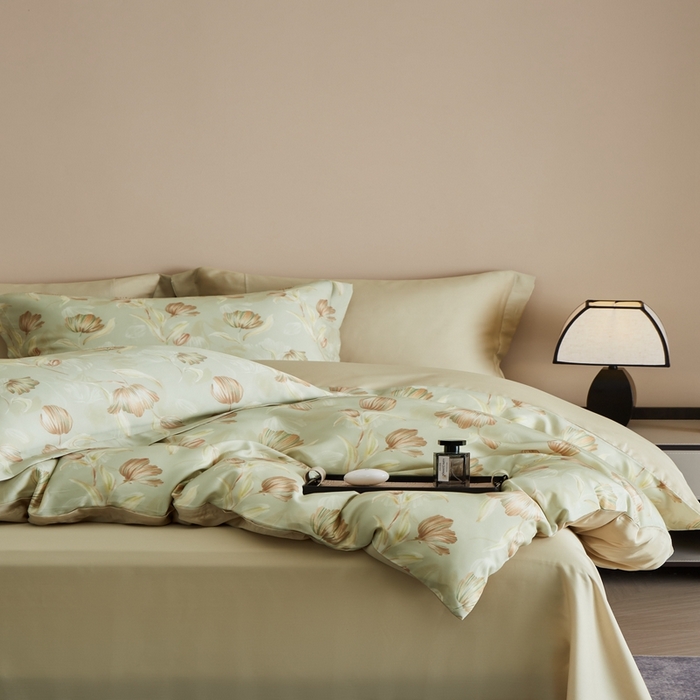 91家纺网 家纺一手货源 找家纺 顾家家居 2025新款莱塞尔数码印花四件套 媞雅