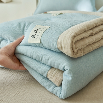 91家纺网 家纺一手货源 找家纺 （总）一加一家纺2025新款A类双层纱良品大豆夏被四件套