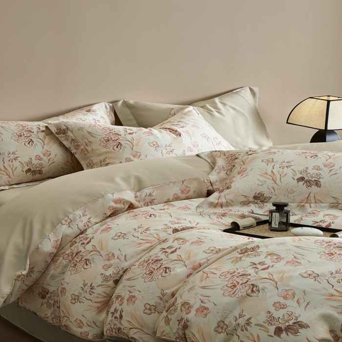 91家纺网 家纺一手货源 找家纺 顾家家居 2026新款莱塞尔数码印花四件套 蒙田