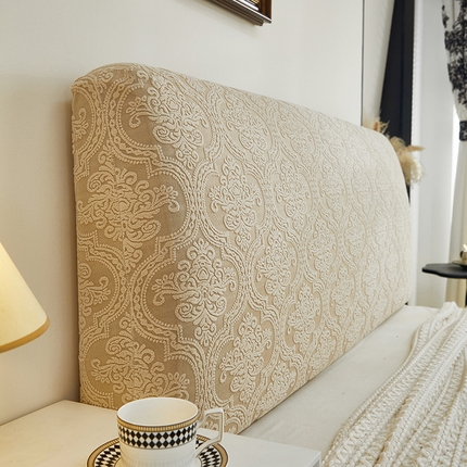 逐日沙发套 2025新款提花绒床头罩-欧艺 卡其