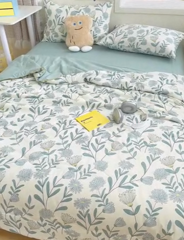 91家纺网 家纺一手货源 找家纺 老帅2025A类水洗双层纱夏被夏凉被空调被被芯直播爆款（有买家秀）绿风铃