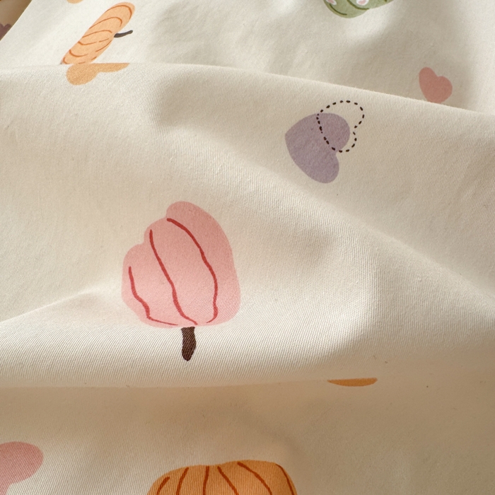 91家纺网 家纺一手货源 找家纺 清雅福 2025全棉13372小清新四件套和单被套早春系列第二批--单枕套 南瓜佳人