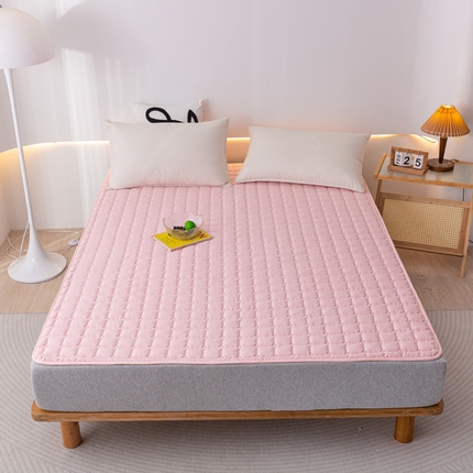 91家纺网 家纺一手货源 找家纺 帕芬鸟2024a类亲肤夹棉大豆床垫 樱花粉