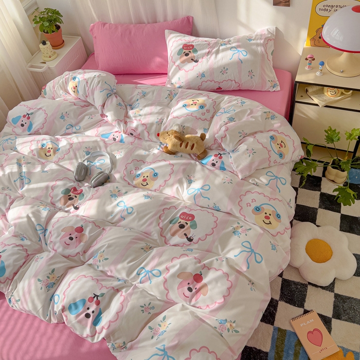 91家纺网 家纺一手货源 找家纺 仟人梦 2025新款水洗棉印花四件套 绮丽花城