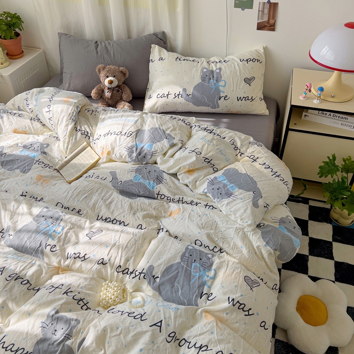 91家纺网 家纺一手货源 找家纺 仟人梦 2025新款水洗棉印花四件套 追喵日记