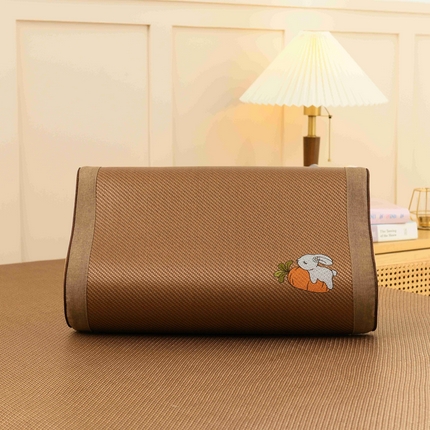 91家纺网 家纺一手货源 找家纺 小猫派 2025新款夏季冰藤乳胶枕套乳胶枕头套儿童记忆枕芯套 单枕套–冰藤胡萝卜