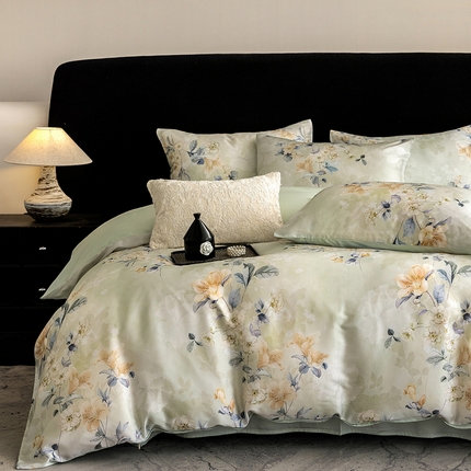 91家纺网 家纺一手货源 找家纺 （总）立奥被业 2025年新款100%兰精天丝四件套天丝数码印花四件套