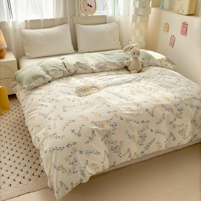 91家纺网 家纺一手货源 找家纺 清雅福 2025全棉13372小清新四件套和单被套早春系列第二批--单被套 硕果累累