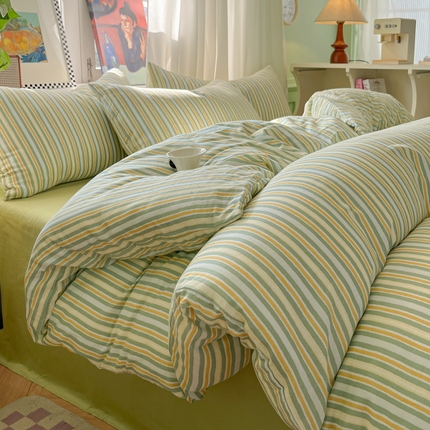 91家纺网 家纺一手货源 找家纺 （总）眠博士2025新款全棉双层纱 四件套