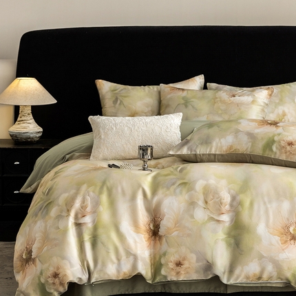 立奥被业 2025新款60S数码印花四件套四件套 微澜-绿