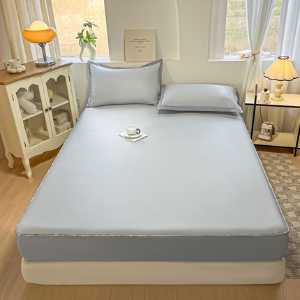 鑫琪莱家纺 2025云母凉感冰丝席 床笠款-云母灰