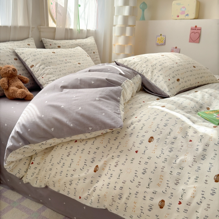 91家纺网 家纺一手货源 找家纺 清雅福 2025全棉13372小清新四件套和单被套早春系列第二批--单枕套 甜心奶泡