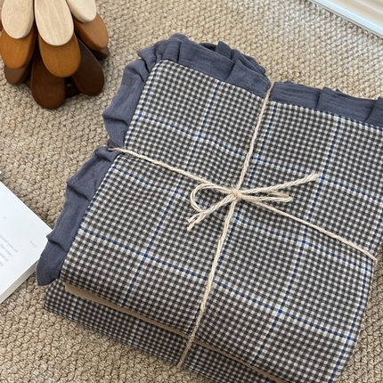 荣轩 2024新款全棉印花双层纱四件套 皱皱纱花边款 指尖艺术