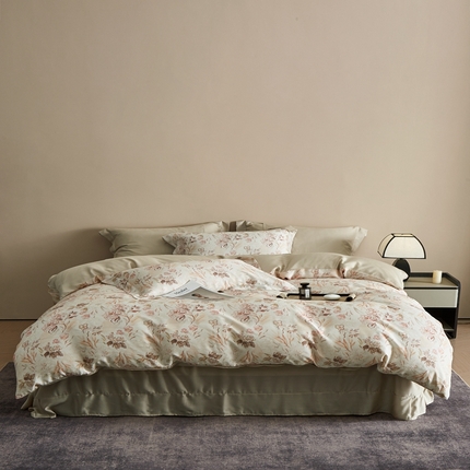 91家纺网 家纺一手货源 找家纺 顾家家居 2026新款莱塞尔数码印花四件套 蒙田