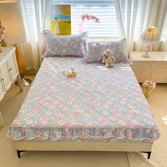 91家纺网 家纺一手货源 找家纺 （总）美达家纺 2025新款全棉印花夹棉床笠