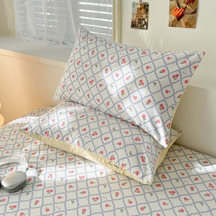 91家纺网 家纺一手货源 找家纺 眠博士2025新款全棉老粗布枕套 老粗布枕套-红玫瑰