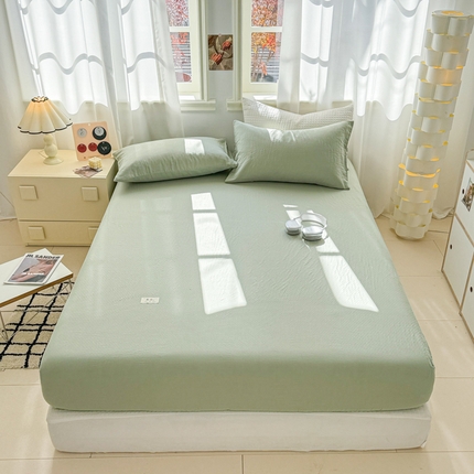 眠博士2025新款 全棉双层纱 单床笠 双层纱床笠-暮色绿