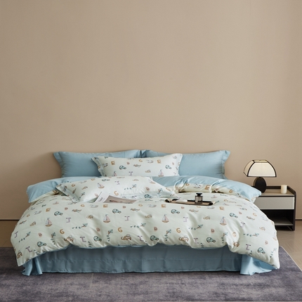 91家纺网 家纺一手货源 找家纺 顾家家居 2025新款莱塞尔数码印花四件套 至尚