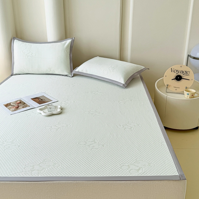 91家纺网 家纺一手货源 找家纺 小萌虎 2025新款冰豆豆凉席 凉席款 果绿