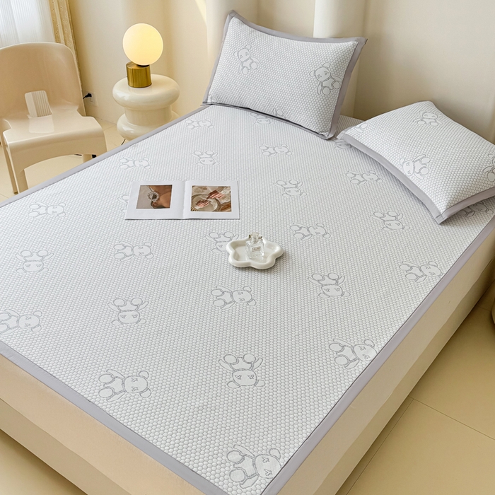 91家纺网 家纺一手货源 找家纺 小萌虎 2025新款冰豆豆凉席 凉席款 灰色