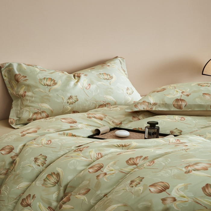 91家纺网 家纺一手货源 找家纺 顾家家居 2025新款莱塞尔数码印花四件套 媞雅