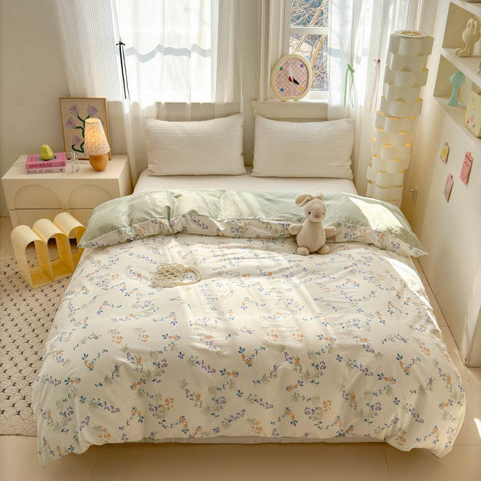 91家纺网 家纺一手货源 找家纺 清雅福 2025全棉13372小清新四件套和单被套早春系列第二批--单被套 硕果累累