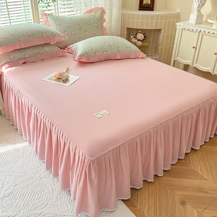 91家纺网 家纺一手货源 找家纺 （总）美达家纺 2025新款全棉纯色单床裙