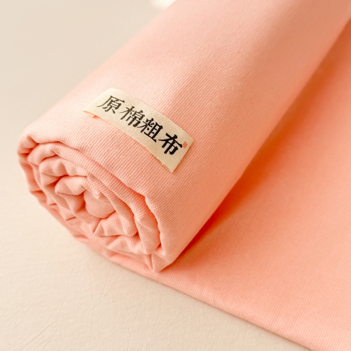 91家纺网 家纺一手货源 找家纺 眠博士2025新款全棉老粗布枕套 老粗布枕套-月光粉