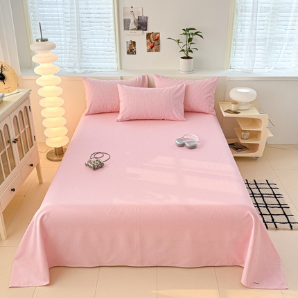 眠博士2025新款全棉老粗布床单 老粗布床单-细条橘