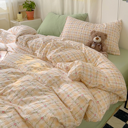 91家纺网 家纺一手货源 找家纺 （总）仟人梦 2025新款水洗棉印花四件套