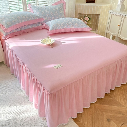 91家纺网 家纺一手货源 找家纺 （总）美达家纺 2025新款全棉纯色单床裙