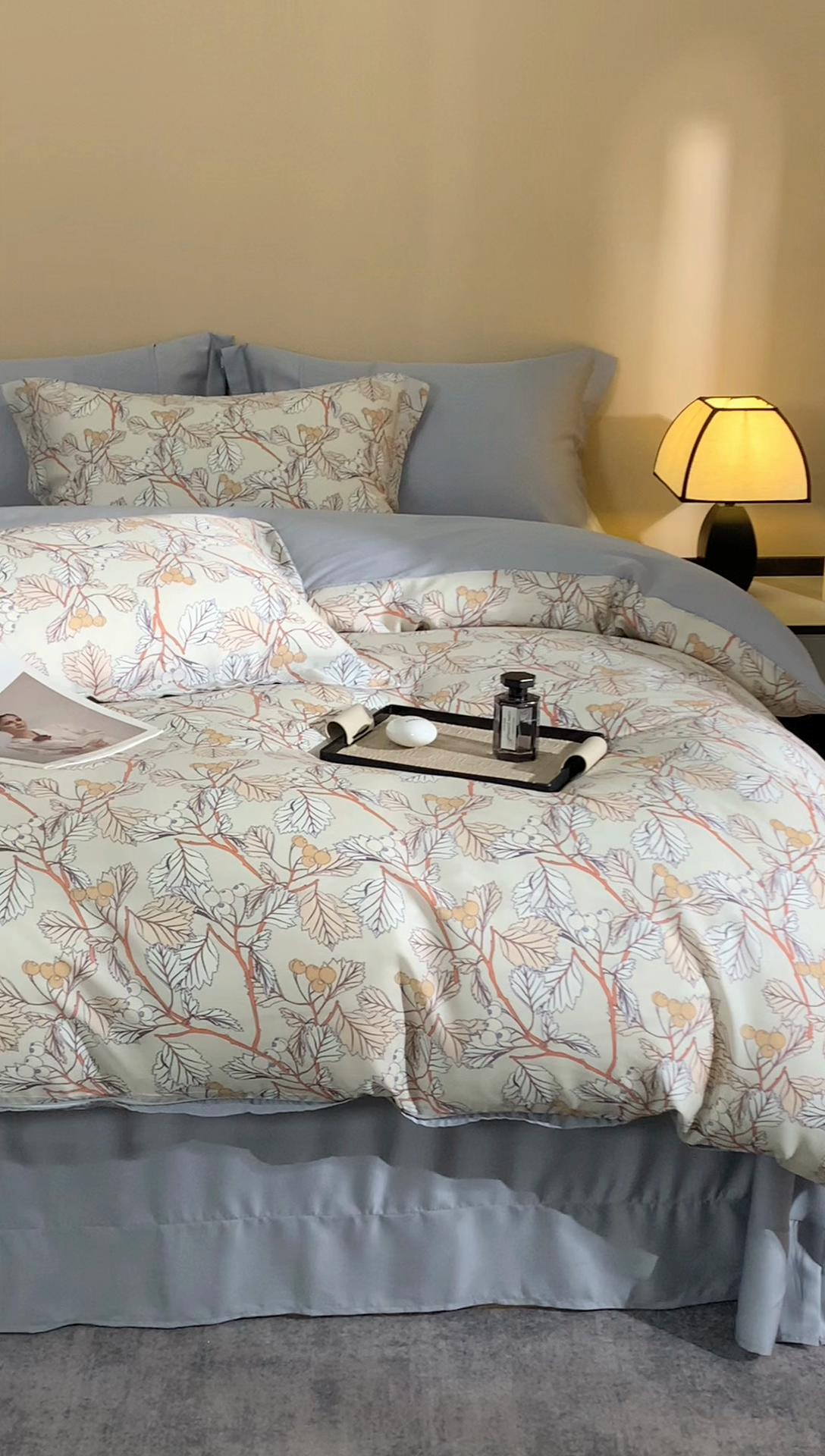 91家纺网 家纺一手货源 找家纺 顾家家居 2025新款莱塞尔数码印花四件套 蔓艺