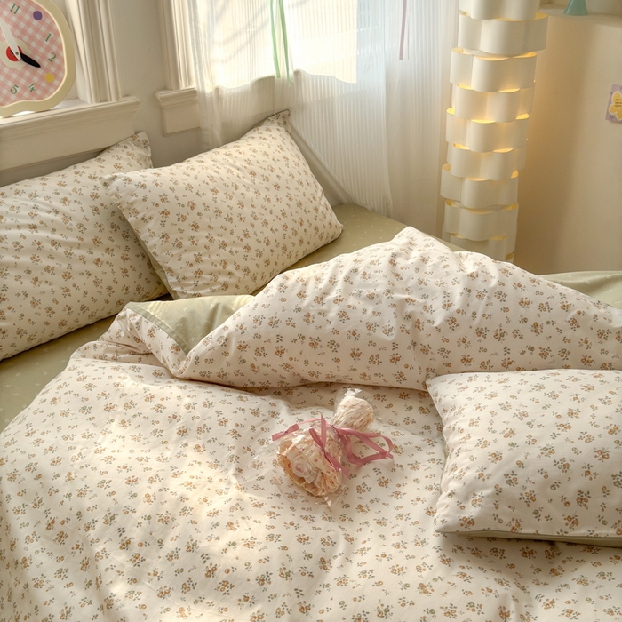 91家纺网 家纺一手货源 找家纺 清雅福 2025全棉13372小清新四件套和单被套早春系列第二批--单被套 秋雨花恋