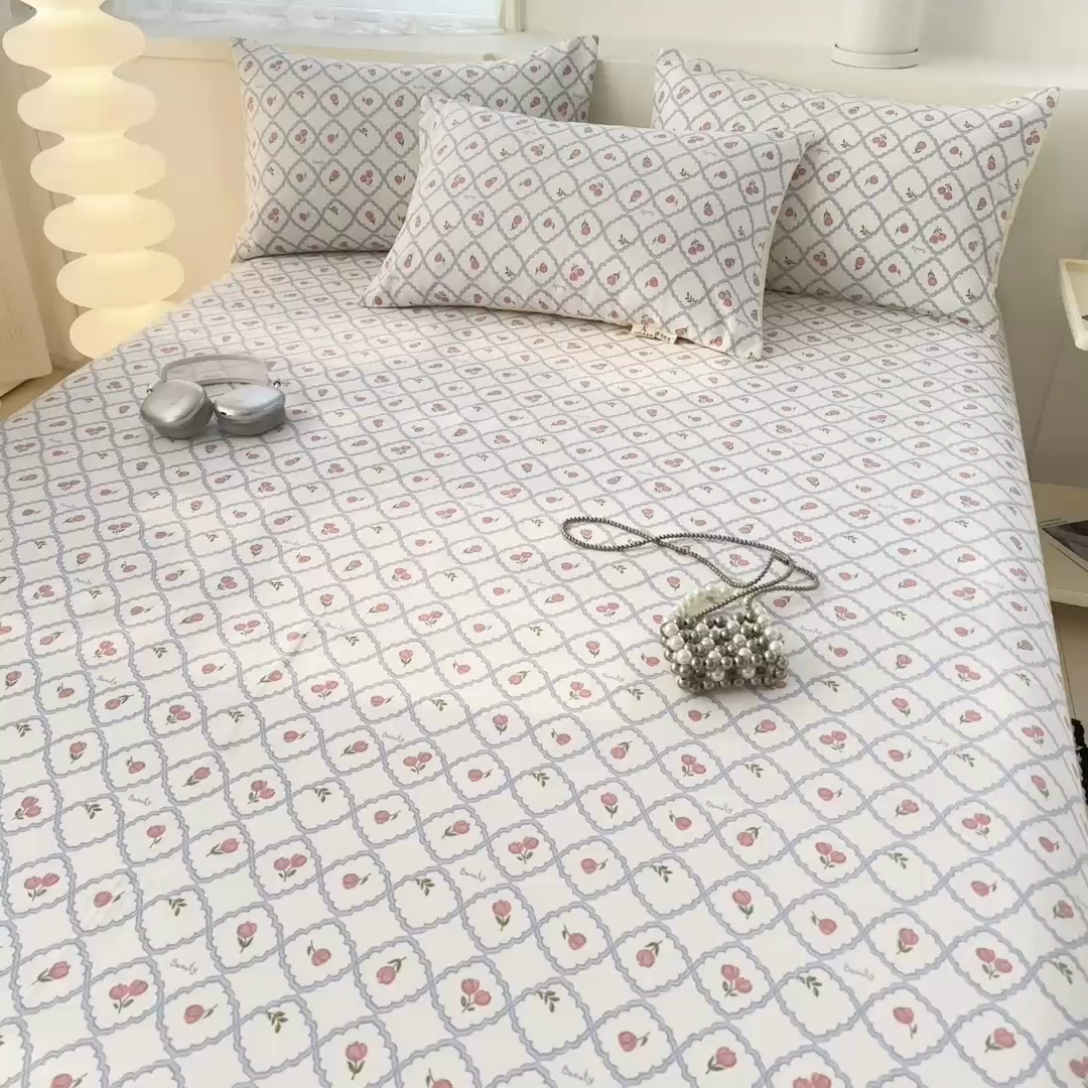 91家纺网 家纺一手货源 找家纺 眠博士2025新款全棉老粗布枕套 老粗布枕套-红玫瑰