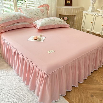 91家纺网 家纺一手货源 找家纺 （总）美达家纺 2025新款全棉纯色单床裙