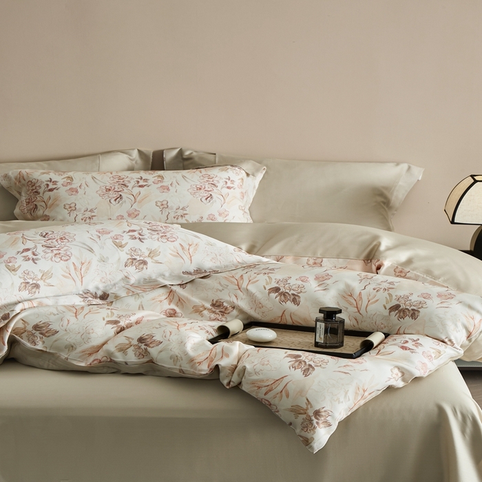 91家纺网 家纺一手货源 找家纺 顾家家居 2026新款莱塞尔数码印花四件套 蒙田